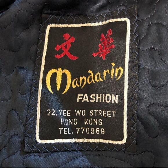 Vintage 90s Y2K Navy Blue Cotton Blend Pea Coat - Medium - Picture 7 of 8